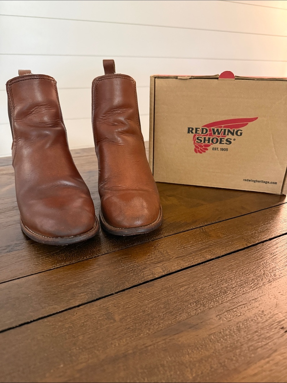 Red Wing Shoes Brown Leather Women's Heeled Pull-On Boots
